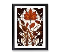 Art Nouveau Leaves Framed Print | A4 Black Framed Wall Art | Ready to Hang | Modern Floral Picture | Living Room Bedroom Lounge Office