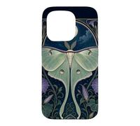 Art Nouveau Luna Moth Moon Morning Glory Design Case for iPhone 15 Pro