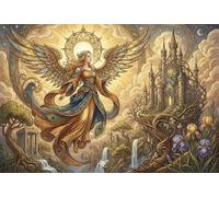 Art Nouveau Mucha Angel 1000 Piece Jigsaw Puzzle,Gift Idea,Whimsical Challenge,Stress Relief,Great Gifts,Home Wall Decor,Premium Cardboard,Adults & Kids 14+ 38x26cm