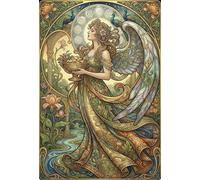 Art Nouveau Mucha Angel Goddess 1000 Piece Jigsaw Puzzle,Gift Idea,Whimsical Challenge,Stress Relief,Great Gifts,Home Wall Decor,Premium Cardboard,Adults & Kids 14+ 52x38cm