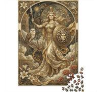 Art Nouveau Mucha Athena 1000 Piece Jigsaw Puzzle,Stress Relief,Impossible Challenge,Adults & Kids 14+,Home Wall Decor,Gift Idea,Premium Cardboard,Educational Toy 52x38cm