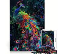Art Nouveau Neon Peacock Puzzles for Adults 1000 Piece Mental Skill Sharp Cut Enjoyable Challenge Xmas Present (50x75cm)
