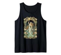 Art Nouveau Paris Goddess Floral Night Sky Art Tank Top