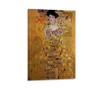 Art Nouveau Portrait Wall Art Gustav Klimt Inspired Print Elegant Female Figure Gold Decorative Artwork Vintage Style Home Decor Unique Gift 20x30inch(50x75cm) Framed