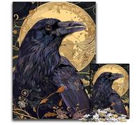 Art Nouveau Raven Adult Jigsaw Puzzles 1000 Pieces Impossible Jigsaw Puzzles for Adults Interactive Family Game DIY Home Decor Brain Challenge Gift 1000 PCS(75x50cm)