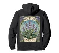 Art Nouveau Sage Herb Botanical Plant Illustration Pullover Hoodie