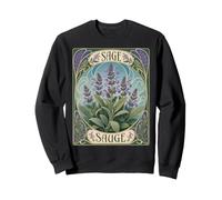 Art Nouveau Sage Herb Botanical Plant Illustration Sweatshirt