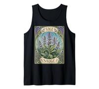 Art Nouveau Sage Herb Botanical Plant Illustration Tank Top