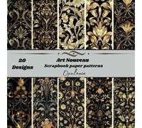 Art Nouveau Scrapbook paper patterns: Gold and Black Opulence / cardmaking/papercrafts/origami