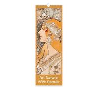 Art Nouveau Slim 2026 Wall Calendar | Monthly Planner with Elegant Art Nouveau Artwork | Classic Decorative Style | Wire Bound with Hanging Loop
