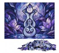 Art Nouveau Stained Glass Design Jigsaw Puzzle for Adults, 1000 Pieces | For home use: Jigsaw Puzzle - easy-to-see colour differences for piece grouping at your own pace.