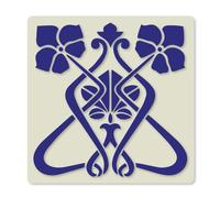 Art Nouveau Style Flower No.2 Tile Crafting Stencil 10cm Reusable Mylar upcycling, Tile Craft.