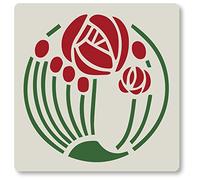 Art Nouveau Style Flower No.4 Tile Crafting Stencil Reusable Mylar 10cm