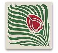 Art Nouveau Style Flower No.5 Tile Crafting Stencil Reusable Mylar 15cm