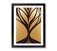 Art Nouveau Tree Framed Wall Art Print A2 Black