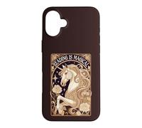 Art Nouveau Unicorn Reading is Magical Floral Graphic Case for iPhone 16 Plus