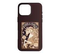 Art Nouveau Unicorn Reading is Magical Floral Graphic Case for iPhone 16 Pro Max