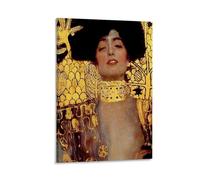Art Nouveau Wall Art Print Vintage Style Poster Decorative Home Decor Gustav Klimt Inspired Artwork Elegant Woman Portrait Golden Background Unique Gift Idea Gift 24x36inch(60x90cm) Framed