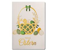 ART NUVO Exclusive Easter Cards - Laser Cut and Gold-Plated Easter Motifs, Colourful Inserts and White envelopes in a Set of 10 120 x 170 mm