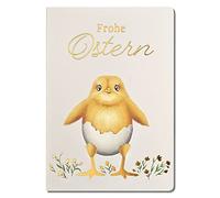 Art Nuvo Exclusive Easter Cards - Set of 10 Manual Cards in Light Beige 120 x 170 mm, Gold-Plated Easter Motifs Made from Watercolour Jewellery Paper, with Beige Inserts and envelopes