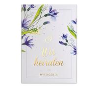 Art Nuvo Wedding Invitations Set of 20 120 x 170 mm with Printed Inserts and Envelopes for Wedding - Gold Plated Pattern
