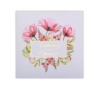 art nuvo Wedding Invitations Set of 20 135 x 135 mm with Printable Inserts and Envelopes for Wedding - Gold Plated Pattern