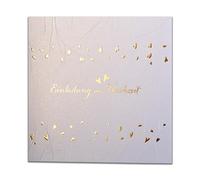 art nuvo Wedding Invitations - Set of 20, 135 x 135 mm with Printable Inserts and Envelopes for Wedding - Colourful Metallic Foil, Printed Pattern on Metallic Paper