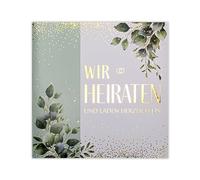 art nuvo Wedding Invitations Set of 20 135 x 135 mm with Printable Inserts and Envelopes for Wedding - Gold Plated Pattern