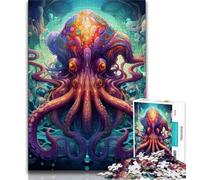 Art Octopus 1000 Piece Jigsaw Puzzles for Adults Gifts,Family Game Stress Reliever Difficult Challenge Great Gifts And Toys (38x26cm)