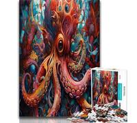 Art Octopus 1000 Piece Jigsaw Puzzles for Teenagers,Educational Games Home Decoration Artists Collection,Fine Art (50x75cm)