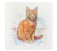 Art of Arora 2843 Ginger Cat Ceramic Tile Picture Plaque Wall Art 20 x 20cm