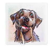Art of Arora 2950 Black Labrador Ceramic Coaster 10 x 10cm