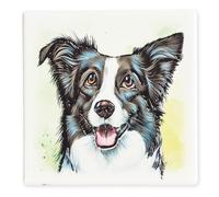 Art of Arora 2951 Border Collie Ceramic Coaster 10 x 10cm