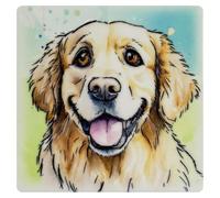 Art of Arora 2958 Golden Retriever Ceramic Coaster 10 x 10cm