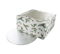Art of cake® Christmas Double Thick Board and Holly Box (3, 8 Inch)