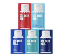 Art Of Cake® Colour Mill Set of 5 (20ml) (Red, Sky, Royal, Teal, Navy)