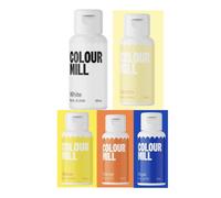 Art Of Cake® Colour Mill Set of 5 (20ml) (White, Lemon, Yellow, Orange, Royal)
