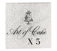 Art of cake® Square Cake Drum Boards 6 in 152mm x 13mm (Pack of 5) Board is 6in x 6in