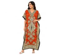 Art Of Creation Women's Casual 100% Polyester Kaftan Dress, Maxi Kaftan Dress, Beachwear Cover Up (Free Size with Adjustable Back Strap)