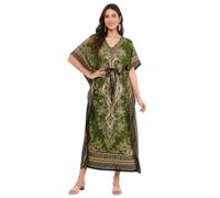 Art Of Creation Women's Casual 100% Polyester Kaftan Dress, Maxi Kaftan Dress, Beachwear Cover Up (Free Size with Adjustable Back Strap)