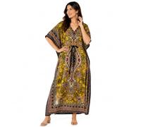 Art Of Creation Women's Casual 100% Polyester Kaftan Dress, Maxi Kaftan Dress, Beachwear Cover Up (Free Size with Adjustable Back Strap)