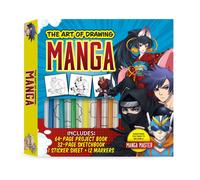 Art of Drawing Manga Kit : Everything you need to become a manga master-Includes: 64-page project book, 32-page sketchbook, 1 sticker sheet, 12 markers