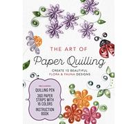 Art of Paper Quilling Kit: Create 10 Beautiful Flora and Fauna Designs - Includes: Quilling Pen, 360 Paper Strips with 16 Colors, Instruction Book