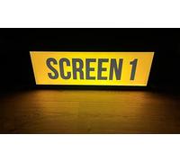 ART OF THE MOVIES Retro Style Backlit Sign - SCREEN 1 - Black on Yellow (UK Seller. 48 hour shipping)