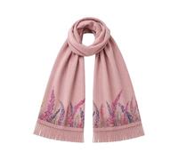 Art on Scarves British Handprinted Cashmere Feel Scarf, Ultra-Soft Lightweight Pashmina Shawl for Women, Machine Washable All Seasons Wrap, Original Heather Design