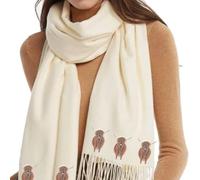 Art on Scarves Handprinted Cashmere Feel Scarf (Highland Cows) with British Artist Designs-Silky Smooth Lightweight Shawl for All Seasons-Soft Non-Wool Pashmina Style Wrap-Elegant Gifts for Women