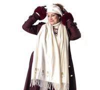 Art on Scarves Handprinted Cashmere Feel Scarf (Robins) with British Artist Designs - Silky Smooth Lightweight Shawl for All Seasons - Soft Non-Wool Pashmina Style Wrap - Elegant Gifts for Women