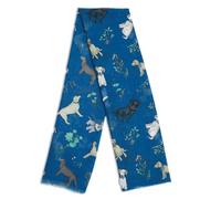 Art on Scarves Lightweight Printed Scarf: Cute Dog Design, Soft Feel, Elegant, Eco-Conscious Thoughtfully Crafted Fashion Accessory