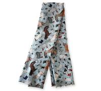 Art on Scarves Lightweight Printed Scarf: Cute Wellies Design, Soft Feel, Elegant, Eco-Conscious Thoughtfully Crafted Fashion Accessory