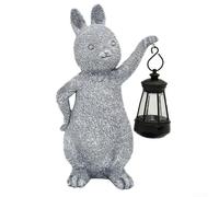 Art Outdoor Rabbit Statue Garden Ornaments, Solar Rabbit Garden Statue With Solar Powered LED Lights, Unique Present For Moms(rabbit solar power)